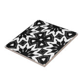 Carreau Motif géométrique noir et blanc monochrome (Côté)