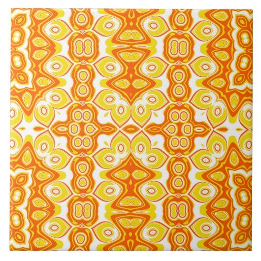 Carreau Motif géométrique orange et jaune (Devant)