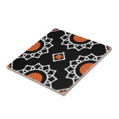 Carreau Motif géométrique orange noir blanc (Côté)