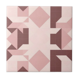 Carreau Motif géométrique rose et marron