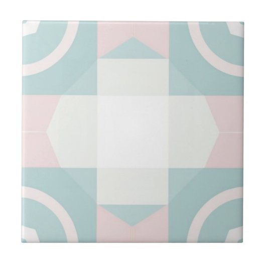 Carreau Motif géométrique rose et vert (Devant)