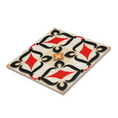 Carreau Motif géométrique rouge beige Abstrait miroir (Côté)