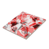 Carreau Motif géométrique rouge et gris Abstrait (Côté)