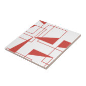 Carreau motif géométrique rouge, moderne, dynamique et ten (Côté)