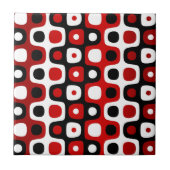 Carreau Motif géométrique rouge noir et blanc (Devant)