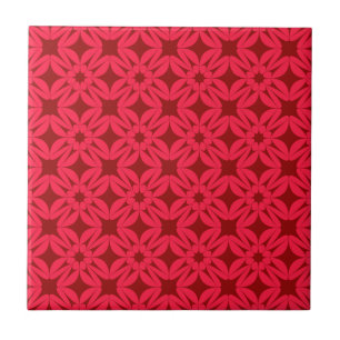 Carreau Motif géométrique rouge orné