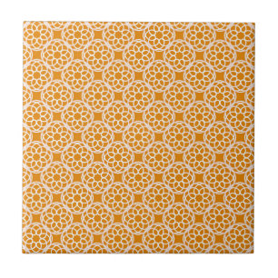 Carreau Motif géométrique sans couture orange blanc