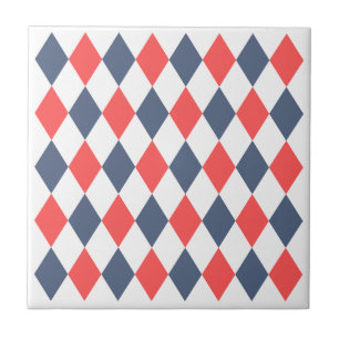 Carreau Motif géométrique tendance années 1960 Red Blue Re