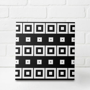 Carreau Motif géométrique tendance noir et blanc Op Art