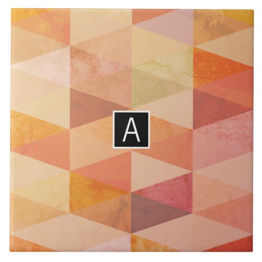 Carreau Motif géométrique Triangle doux | Monogrammé (Devant)