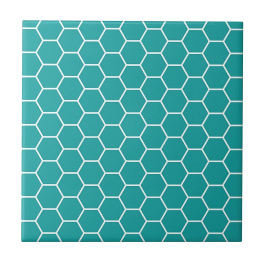 Carreau Motif géométrique turquoise à la mode d'hexagone (Devant)