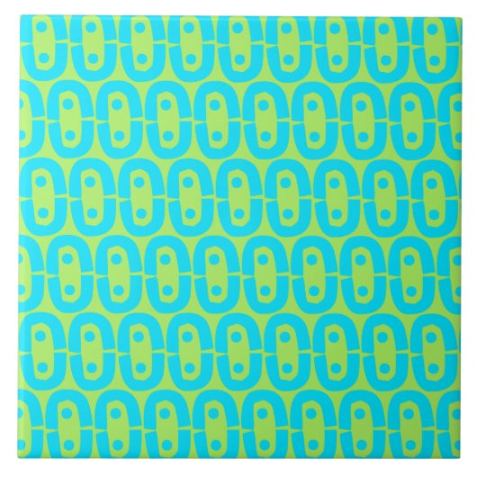 Carreau Motif géométrique turquoise et vert lime (Devant)