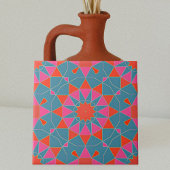 Carreau Motif géométrique turquoise rose et rouge