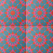 Carreau Motif géométrique turquoise rose et rouge