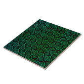 Carreau Motif géométrique vert / Impression indienne (Côté)