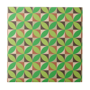 Carreau Motif géométrique vert moderne du milieu du siècle