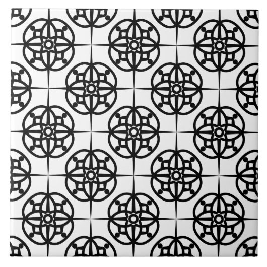 Carreau Motif géométrique Vibe rétro classique (Devant)