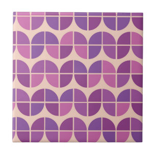 Carreau Motif géométrique violet moderne du milieu du sièc