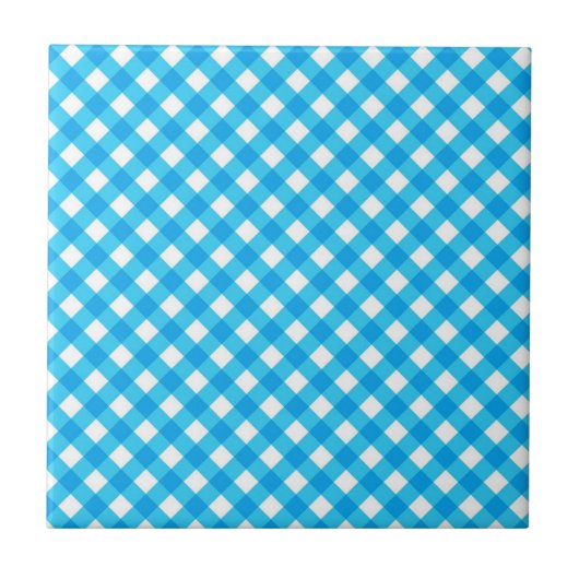 Carreau Motif Gingham Bleu Clair (Devant)