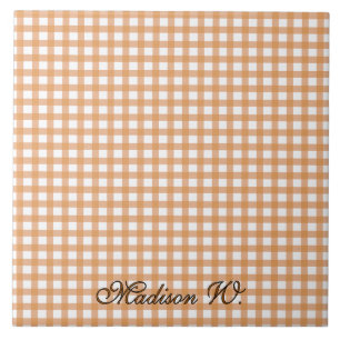 Carreau Motif Gingham Orange Chaud Mignon