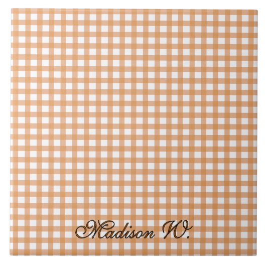 Carreau Motif Gingham Orange Chaud Mignon (Devant)