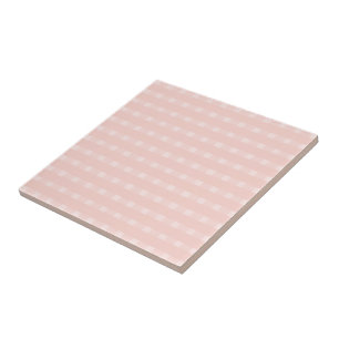 Carreau Motif Gingham Rose Pâle Et Pêche Pastel