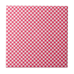 Carreau Motif Gingham Rouge et Blanc Classique Rustique