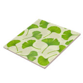 Carreau Motif Ginkgo sur blanc (Côté)