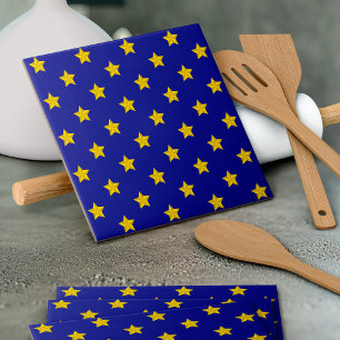 Carreau Motif Gold Stars, Bleu Marine, Exclusive