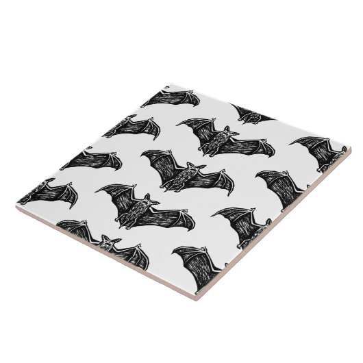 Carreau Motif gothique noir et blanc (Côté)