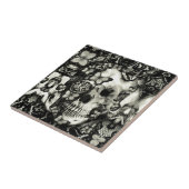 Carreau Motif gothique victorien de crâne de dentelle (Côté)