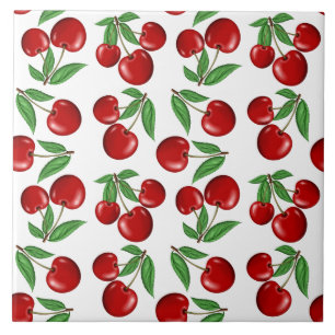 Carreau Motif graphique de cerises rouges partout