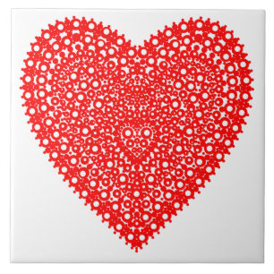 Carreau Motif graphique fantaisie Cœur rouge