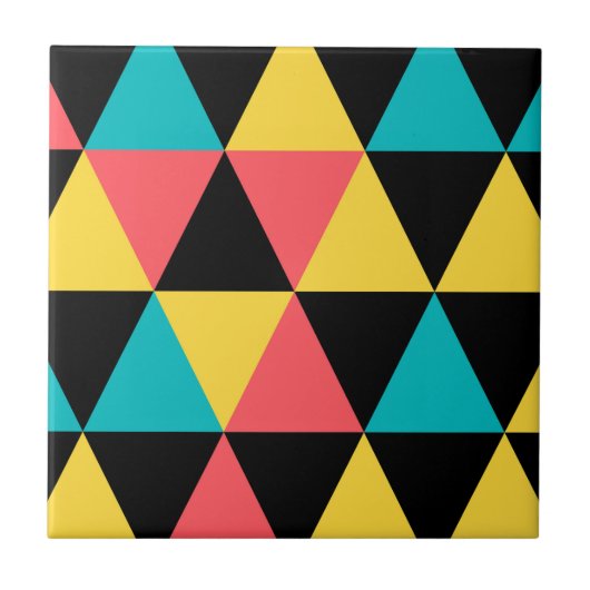 Carreau Motif graphique géométrique coloré et rétro joyeux (Devant)