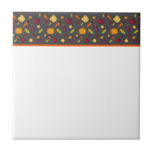 Carreau Motif gris de légumes mignons (Devant)