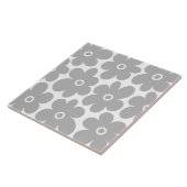 Carreau Motif Gris Retro Fleurs (Côté)