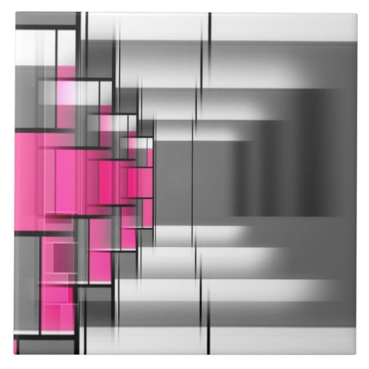 Carreau Motif Grise Et Blanc Géométrique (Devant)