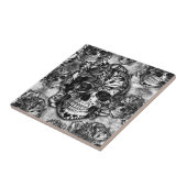 Carreau Motif grunge de crâne de sucre (Côté)