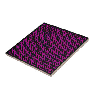 Carreau Motif Harlequin en forme de diamant Noir Rose Chau