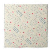 Carreau Motif heureux en pastel de dents (Devant)