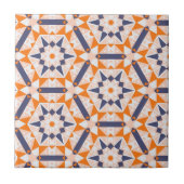 Carreau Motif Hexagones géométriques à crème bleue orange (Devant)