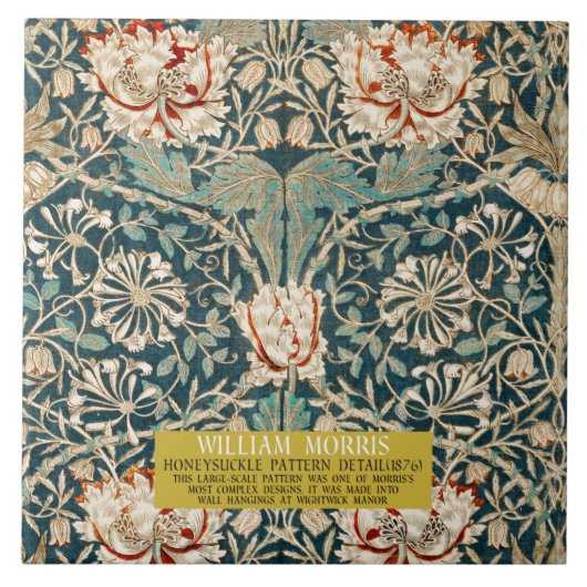 Carreau Motif Honeysuckle - Design de William Morris (Devant)