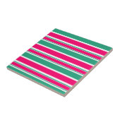 Carreau Motif horizontal rayé rouge-vert (Côté)