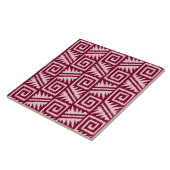 Carreau Motif Ikat Aztec - Bourgogne et rose (Côté)