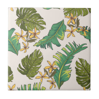 Carreau Motif illustré de feuille de jungle