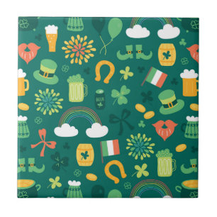 Carreau Motif irlandais mignon d'icône
