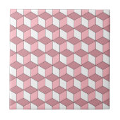 Carreau Motif isométrique moderne rose rose or (Devant)