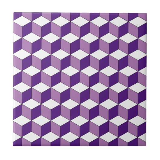 Carreau Motif isométrique violet monochrome (Devant)