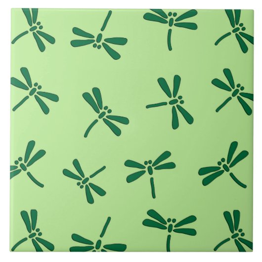 Carreau Motif japonais de libellules, Jade vert clair (Devant)