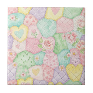 Carreau Motif Jardin de Roses Pastel